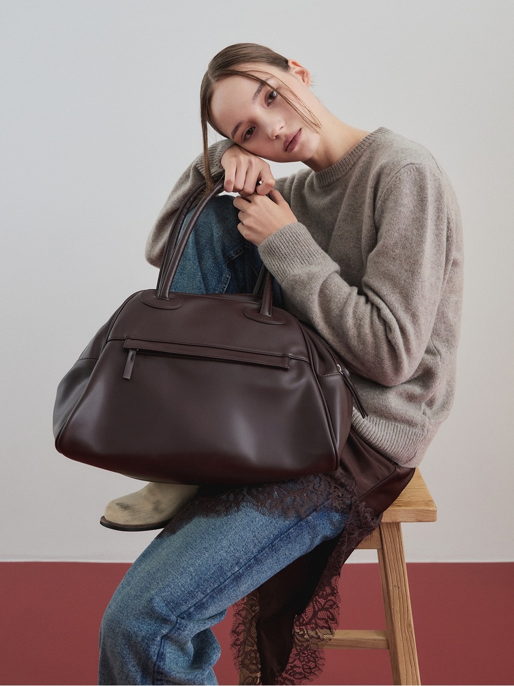 CHRISTINE PROJECT TWO ZIPPER BAG ORIGINAL(CACAO) $208